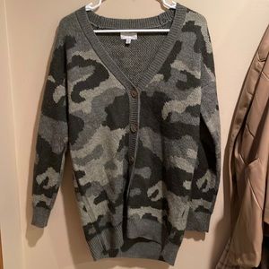 Camo cardigan sweater